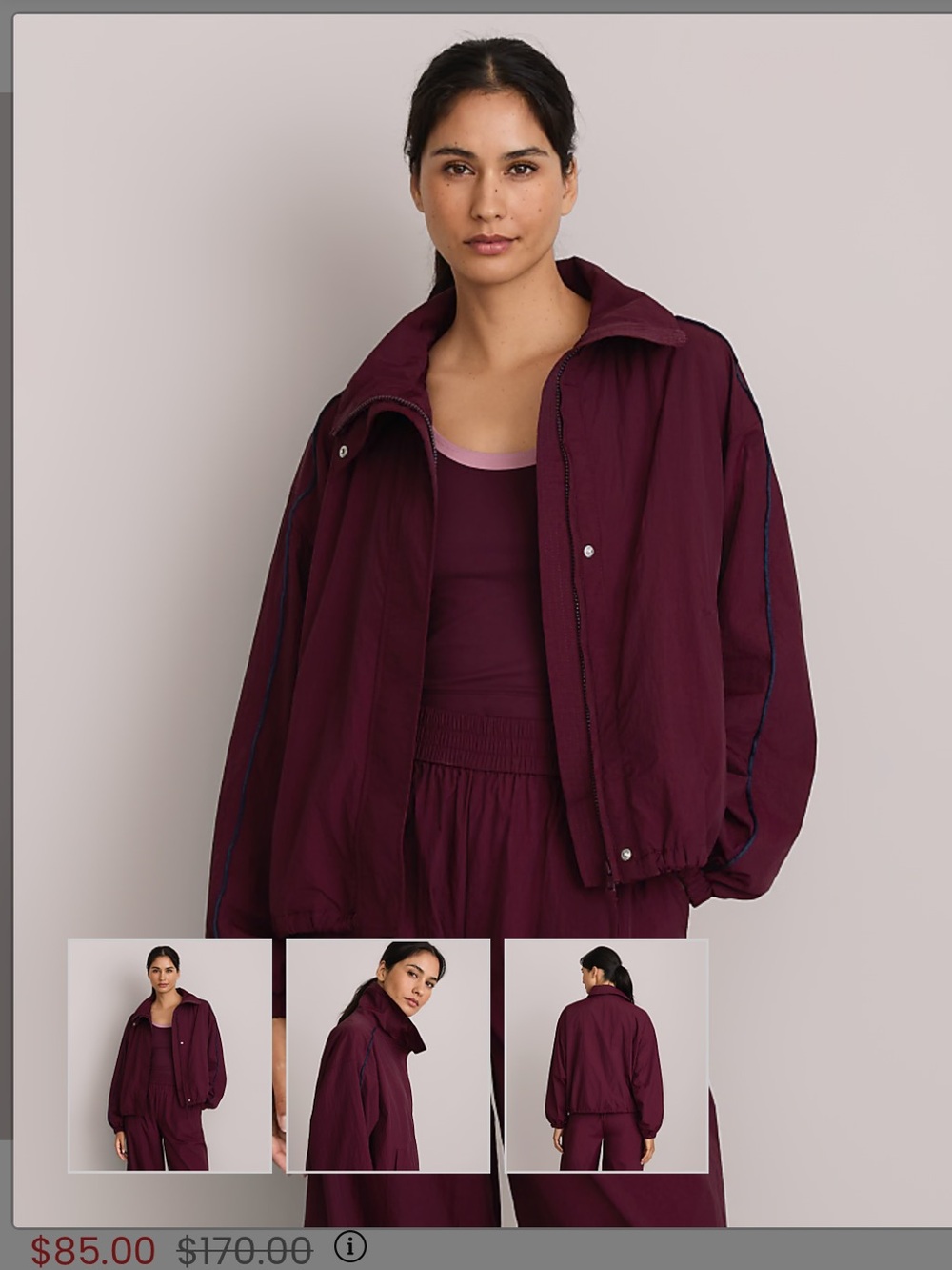 Lou and Grey Women's Maroon Utility Windbreaker Jacket